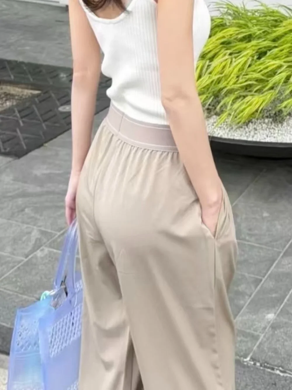 NWT 💟ALO Suit Up Trouser Gravel Color Wide Leg Pants（Regular）